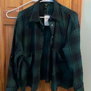 Green and black plaid shirt
